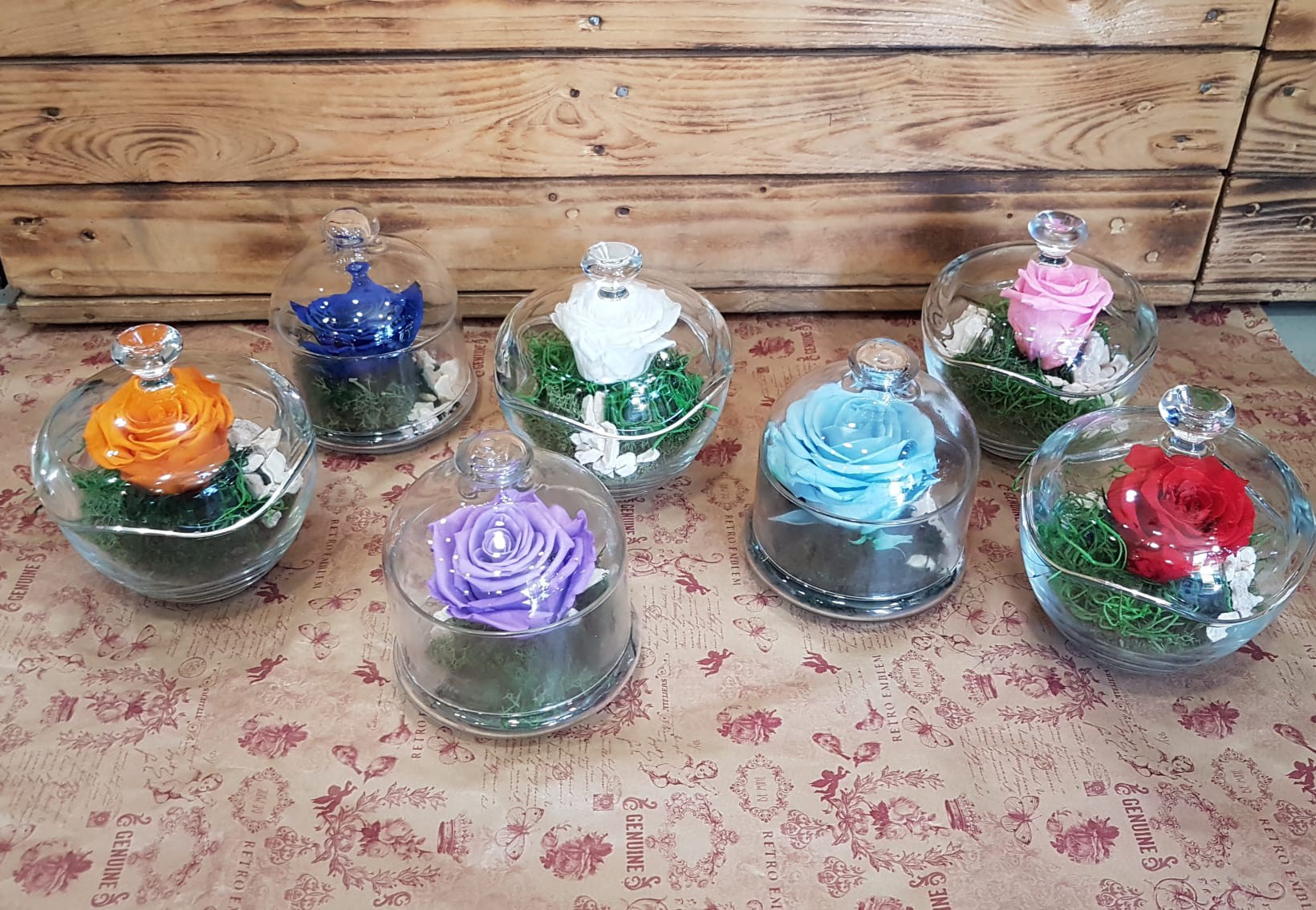 Rosa eterna en cristal